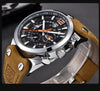 Mens Military Army Watches Analog Chronograph Watch Genuine Leather Strap Sports Casual Waterproof Male Quartz Wristwatch by Stevvex