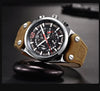Mens Military Army Watches Analog Chronograph Watch Genuine Leather Strap Sports Casual Waterproof Male Quartz Wristwatch by Stevvex