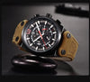Mens Military Army Watches Analog Chronograph Watch Genuine Leather Strap Sports Casual Waterproof Male Quartz Wristwatch by Stevvex
