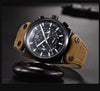 Mens Military Army Watches Analog Chronograph Watch Genuine Leather Strap Sports Casual Waterproof Male Quartz Wristwatch by Stevvex