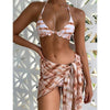 Bikini Women Push Up Swimsuit 3 Piece Bikini Set With Cover Up Women's Fashion 3 Piece Tie Dye Top Bikini Set Swimsuit Cover Up Skirt Swimwear Push Up Bather Swim Wear by Stevvex