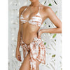 Bikini Women Push Up Swimsuit 3 Piece Bikini Set With Cover Up Women's Fashion 3 Piece Tie Dye Top Bikini Set Swimsuit Cover Up Skirt Swimwear Push Up Bather Swim Wear by Stevvex