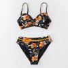 Push Up Floral Bikini Sets Women Two Pieces Swimsuits Women's Bathing Suits Push Up Halter Bandage Bikini Floral Printing Swim Bottoms Two Piece Swimsuits New Girl Beach Bathing Suits Swimwear by Stevvex