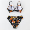 Push Up Floral Bikini Sets Women Two Pieces Swimsuits Women's Bathing Suits Push Up Halter Bandage Bikini Floral Printing Swim Bottoms Two Piece Swimsuits New Girl Beach Bathing Suits Swimwear by Stevvex