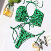 New Bikini Set Women Solid Female Cut Bikinis Swimwear Push Up Swimsuit Bath Suit Women's Bikini Padded Cutout Strappy Halter Swimsuits Two Piece Bathing Suits by Stevvex