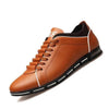 New Mens Leather Casual Sneakers Fashion Solid Leather Shoes Business Sport Flat Round Toe Fashion Sneakers Dress Shoes For Men Walking Business Office Driving Comfort Loafers by Stevvex