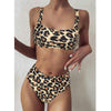 High Waist Bikini Leopard Bikini Women Push Up Swimsuit Women's Leopard Print Swimsuits High Waist Bikini Set 2 Piece Bathing Suits Women Printed Swimwear Tie Dye Summer Swim Beachwear by Stevvex