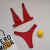 Summer Bikini Stylish Swimwear Women Halter Push Up Bikini Women's Neck Triangle Bikini Set Leopard Print Two Piece Swimsuits Set Swimsuit Female Lemon Print Bandage Bathing Suit by Stevvex