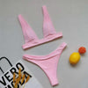 Summer Bikini Stylish Swimwear Women Halter Push Up Bikini Women's Neck Triangle Bikini Set Leopard Print Two Piece Swimsuits Set Swimsuit Female Lemon Print Bandage Bathing Suit by Stevvex