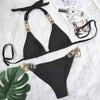 Luxury Purple Halter Crystal Diamond Bikini Female Swimsuit Women Swimwear Rhinestone Bikini Set Bathing Suit Women's Swimwear Rhinestone Halter Low Waist Tie Side Bikini Set 2 Pieces Crystal Diamond Swimsuit by Stevvex