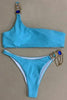 Luxury Purple Halter Crystal Diamond Bikini Female Swimsuit Women Swimwear Rhinestone Bikini Set Bathing Suit Women's Swimwear Rhinestone Halter Low Waist Tie Side Bikini Set 2 Pieces Crystal Diamond Swimsuit by Stevvex