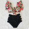 High Waist Bikini Ruffle Swimwear Women Print Swimsuit Push Up Bikinis Plus Size Bathing Suits Floral Beach Wear Bikini Swimsuits for Teen Girls by Stevvex