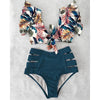 High Waist Bikini Ruffle Swimwear Women Print Swimsuit Push Up Bikinis Plus Size Bathing Suits Floral Beach Wear Bikini Swimsuits for Teen Girls by Stevvex