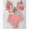 High Waist Bikini Ruffle Swimwear Women Print Swimsuit Push Up Bikinis Plus Size Bathing Suits Floral Beach Wear Bikini Swimsuits for Teen Girls by Stevvex