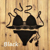 Summer Hand Crochet Women Swimwear Crop Top Push Up Bikini Set Beach Swimsuit Suit Tassel Swim Beach Beachwear Bikini Bra Bikini Swimsuit Women Beach Crochet Crop Summer Halter Bikini by Stevvex