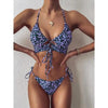 New Bikini Set Women Solid Female Cut Bikinis Swimwear Push Up Swimsuit Bath Suit Women's Bikini Padded Cutout Strappy Halter Swimsuits Two Piece Bathing Suits by Stevvex