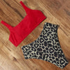 High Waist Bikini Leopard Bikini Women Push Up Swimsuit Women's Leopard Print Swimsuits High Waist Bikini Set 2 Piece Bathing Suits Women Printed Swimwear Tie Dye Summer Swim Beachwear by Stevvex