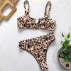Leopard Bikinis Bikini Swimming Women's Bathing Suits Push Up Swimsuit Women's Padded Underwire Bikini Wire Push Up Bathing Suit Leopard Printed High Cut Vintage Swimsuit by Stevvex