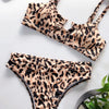 Leopard Bikinis Bikini Swimming Women's Bathing Suits Push Up Swimsuit Women's Padded Underwire Bikini Wire Push Up Bathing Suit Leopard Printed High Cut Vintage Swimsuit by Stevvex