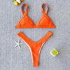 Bikini Solid Swimsuit Women Swimwear Push Up Bikini Set Patchwork Summer Beach Bathing Suit Swim Wear Halter Bikini Swimsuit Beach Swimming Traveling High Leg Bikini by Stevvex