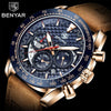 New Men Luxury Watches Leather Strap Waterproof Sport Quartz Chronograph Military Watch Men Clock by Stevvex