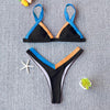 Bikini Solid Swimsuit Women Swimwear Push Up Bikini Set Patchwork Summer Beach Bathing Suit Swim Wear Halter Bikini Swimsuit Beach Swimming Traveling High Leg Bikini by Stevvex