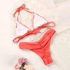 Fashion Swimwear Women Bikini Sets Women Lace Up Two Piece String Bikinis Beach Swimsuit Triangle Bathing Suit Side Tie Swimwear String Swimming Suit For Women Bathing Suit Micro Halter String Triangle Bikini by Stevvex