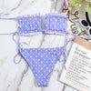 Bikini Women Swimsuit Female Low Waist Swimwear Women Beach Mini Thong Bikini Set Bathing Suit Women Thong Swimsuits Strapless 2 Piece Bikini String Tie Ruffle Brazilian Bathing Suit by Stevvex