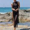 3 Pieces Set High Neck Swimwear Female Swimsuit Cover-Ups For Women Skirts Bikini Halter Triangle Bathing Suit Maxi Dress Bikini Cover Up by Stevvex