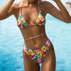 Fashion Triangle Women Micro Bikini Set String Backless Swimsuit High Cut Swimwear Women Beach Wear Women's Ribbed Tie Bikini Beautiful Bottom String Swimsuit by Stevvex