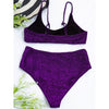 Glitter Sparkling Female Swimsuit High Waist Bikini Women's High Waist Bikinis Party Glitter Scoop Neck Crop Top Swimsuits Two Piece Bathing Suit Women Swimwear Two-pieces Bikini Set Summer Swim Suit by Stevvex