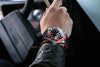 2021 Fashion Black Red Sport Mens Watches Luxury Luminous Hands Watch Elegant Leather Strap Design by Stevvex