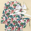 Summer Floral Print Bikini Swimsuit Women 3 Piece High-Waist Bikini Set Swimwear Female Push-Up Bathing Suit Tropical High Waist Wrap Swimsuit With Beach Cover Ups Soft And Breathable Summer Bikini by Stevvex