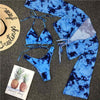 New Bikini Bikini Swimsuit For Women 3 Pieces Set Knot Front Off Shoulder Cover Up with Halter Bikini Sets Bathing Suit Women Swimwear Female Swimsuit Three-pieces Bikini set Halter Bather Bathing Suit Swim Beach Lady by Stevvex