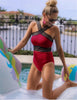 Luxury Women Black Swimsuits Women High Neck One Piece Swimsuits For Women Mesh Bathing Suits Open Back Swimwear One Piece Swimwear For Lady High Neck Bandage Cross Back Swimming Suit Female Holiday Beachwear by Stevvex