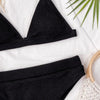 Bikini Swimwear Swimsuit Women Solid Bathing Suit Bikini Set With Pad Female High Waist Beachwear Women Bikini Swimsuits 2 Piece Deep V Neck Swimwear Adjustable Strap Back Bathing Suits by Stevvex