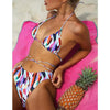 Fashion Triangle Women Micro Bikini Set String Backless Swimsuit High Cut Swimwear Women Beach Wear Women's Ribbed Tie Bikini Beautiful Bottom String Swimsuit by Stevvex