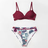 Push Up Floral Bikini Sets Women Two Pieces Swimsuits Women's Bathing Suits Push Up Halter Bandage Bikini Floral Printing Swim Bottoms Two Piece Swimsuits New Girl Beach Bathing Suits Swimwear by Stevvex