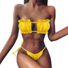 Women Luxury Leopard High Waist Bikini Swimsuit Women's Push Up Bra Tie Side Cutout Bikini Set High Cut Padded Solid Bating Suit Swimwear Female Bikini Set Bathing Suit by Stevvex