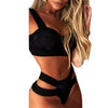 New Bikini Sets Black Push Up Swimsuit Women Neon Patchwork Bikini Swimsuit 2 Piece Cutout Molded Push Up Bathing Suit Women Swimwear Splicing Bathing Suit Holiday Beach Swimming Suit by Stevvex