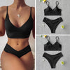 Solid Swimsuit Women Bikini Push Up Women's Crisscross Halter Bandage Bikini Strappy Bottom Swimsuits Swimwear Bikini Set Bathing Suit Two Piece Swim Suit Female by Stevvex