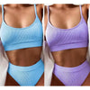 Swimwear Women Swimsuit Push Up Bikinis Fashion Women's Solid Color Bikini Pad Swimwear Swimsuit Beachwear Set Triangle Bikini Bathing Suits by Stevvex