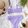 Swimwear Women Swimsuit Push Up Bikinis Fashion Women's Solid Color Bikini Pad Swimwear Swimsuit Beachwear Set Triangle Bikini Bathing Suits by Stevvex