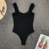 Luxury Black Female Swimsuit Vintage One Piece Ruffled Push Up Tummy Control Swimwear Halter One Piece Slimming Retro Swimsuit Women's Plus Size Push Up Bathing Suit Solid Red Swimwear Women Padded Bathing Suits by Stevvex