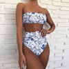 High Waist Bikini Black Swimwear Women Swimsuit High Leg Bikinis Set Women High Waist Bandeau Bikini Set Strapless 2 Piece Bathing Suit Swimsuits Tie Wrap Swimsuits Swimming for Bathing Suit Woman Swimsuits by Stevvex