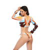 Surfing Swimsuit For Women Bikini Long Sleeve Swimwear Tiger Print Push Up Summer Bath Suit Two Piece Surfing Rash Guard Bikini Long Sleeve Swimsuit Set by Stevvex