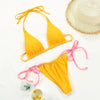 Bikini Swimsuit Solid Color Bikini Set Swimwear Bathing Suit Women Bikinis String Beach Women Two Piece Bikini Swimsuit Bathing Suits Halter Triangle Tops String Bikini Sets by Stevvex