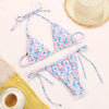 Bikini Swimsuit Solid Color Bikini Set Swimwear Bathing Suit Women Bikinis String Beach Women Two Piece Bikini Swimsuit Bathing Suits Halter Triangle Tops String Bikini Sets by Stevvex