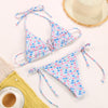 Bikini Swimsuit Solid Color Bikini Set Swimwear Bathing Suit Women Bikinis String Beach Women Two Piece Bikini Swimsuit Bathing Suits Halter Triangle Tops String Bikini Sets by Stevvex