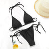 Bikini Swimsuit Solid Color Bikini Set Swimwear Bathing Suit Women Bikinis String Beach Women Two Piece Bikini Swimsuit Bathing Suits Halter Triangle Tops String Bikini Sets by Stevvex